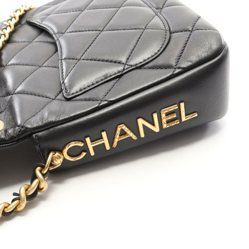 香奈兒 (CHANEL) 絎縫鏈條單背包 AS2734 羊皮 黑色 二手 金色五金 CC-7