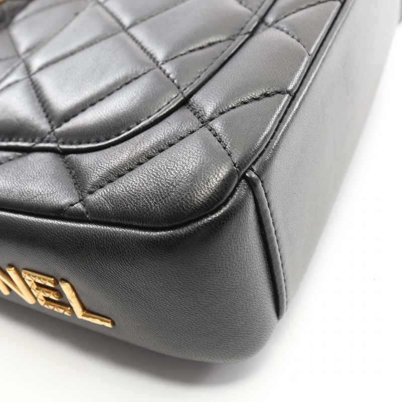 香奈兒 (CHANEL) 絎縫鏈條單背包 AS2734 羊皮 黑色 二手 金色五金 CC-8