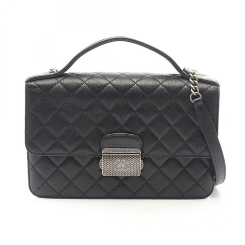 香奈兒 CC University Matelasse 手提單肩包 A93536 黑色皮革二手女款