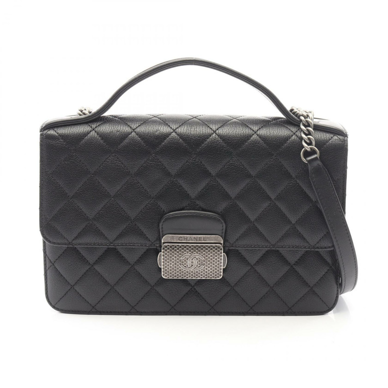 香奈兒 CC University Matelasse 手提單肩包 A93536 黑色皮革二手女款-0