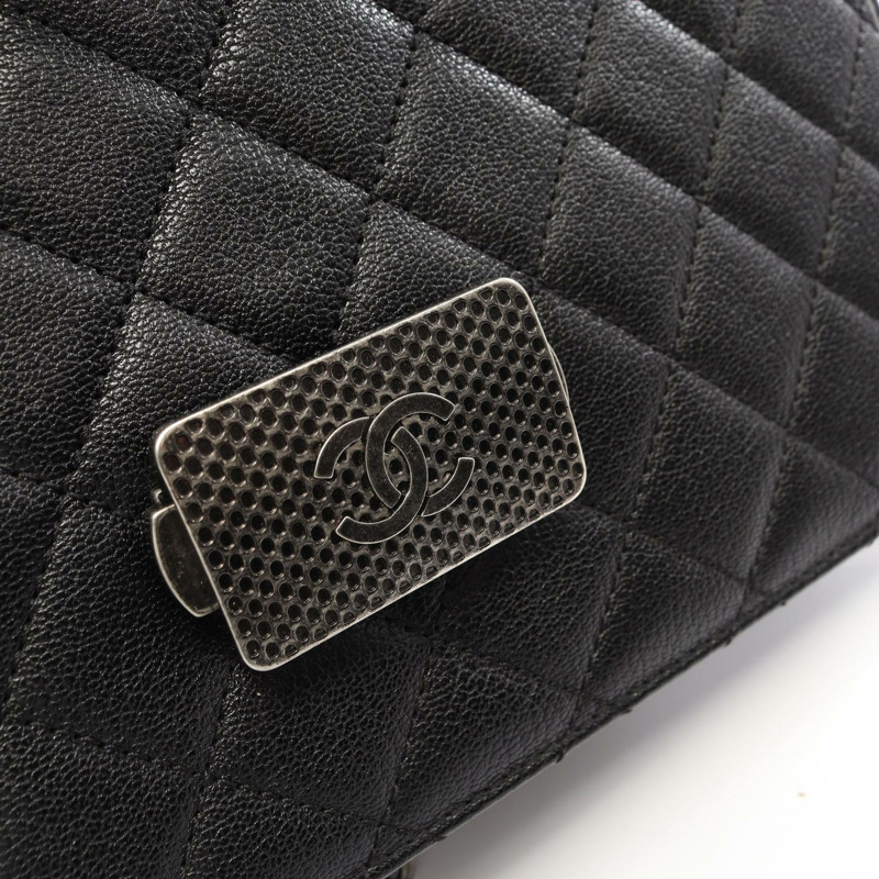 香奈兒 CC University Matelasse 手提單肩包 A93536 黑色皮革二手女款-6