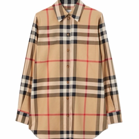 Burberry 女士 格紋長袖襯衫UK-0 UK-2 UK-4 UK-6 UK-8 UK-10 UK-12碼