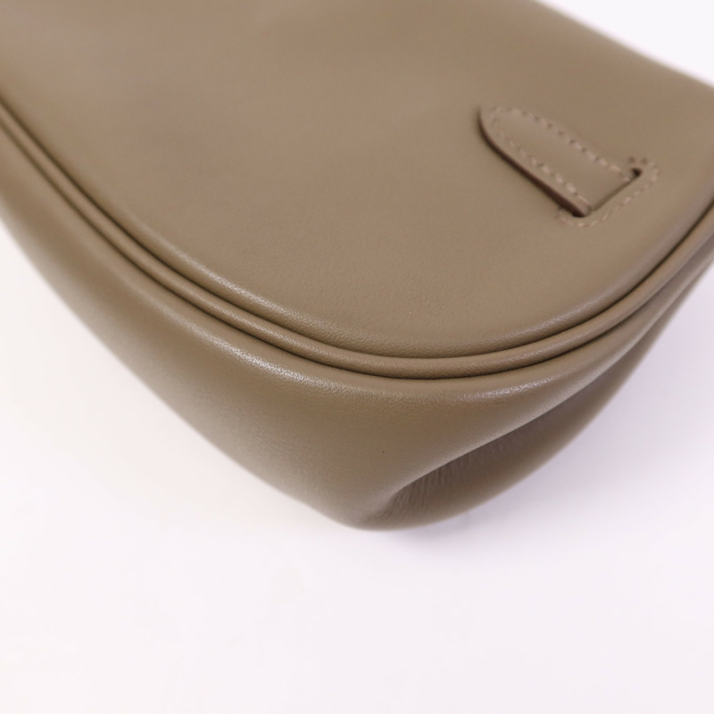HERMES Swift皮革Kelly Moove銀扣肩背袋Etoupe-6