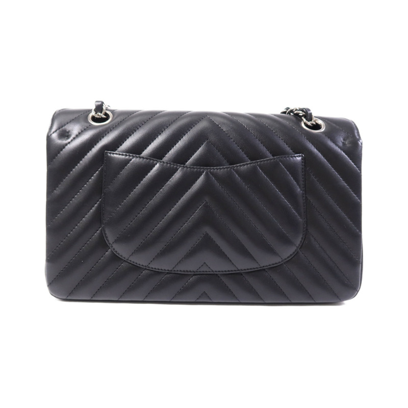 CHANEL 羊皮皮革Classic Flap銀扣鏈帶肩背袋-1