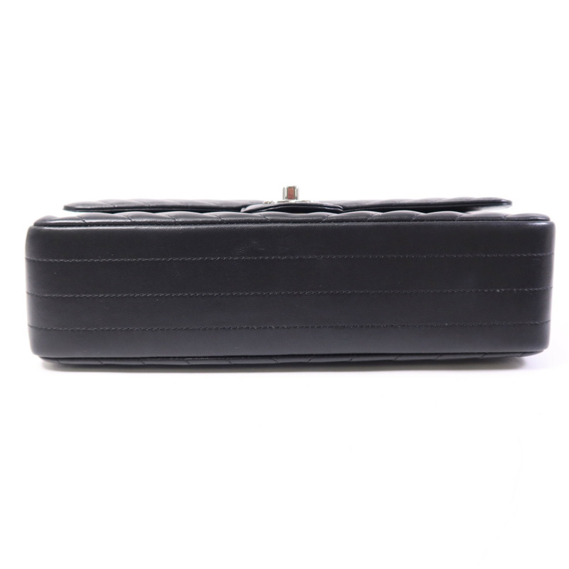 CHANEL 羊皮皮革Classic Flap銀扣鏈帶肩背袋-3