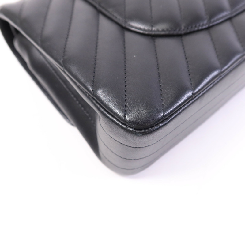CHANEL 羊皮皮革Classic Flap銀扣鏈帶肩背袋-7
