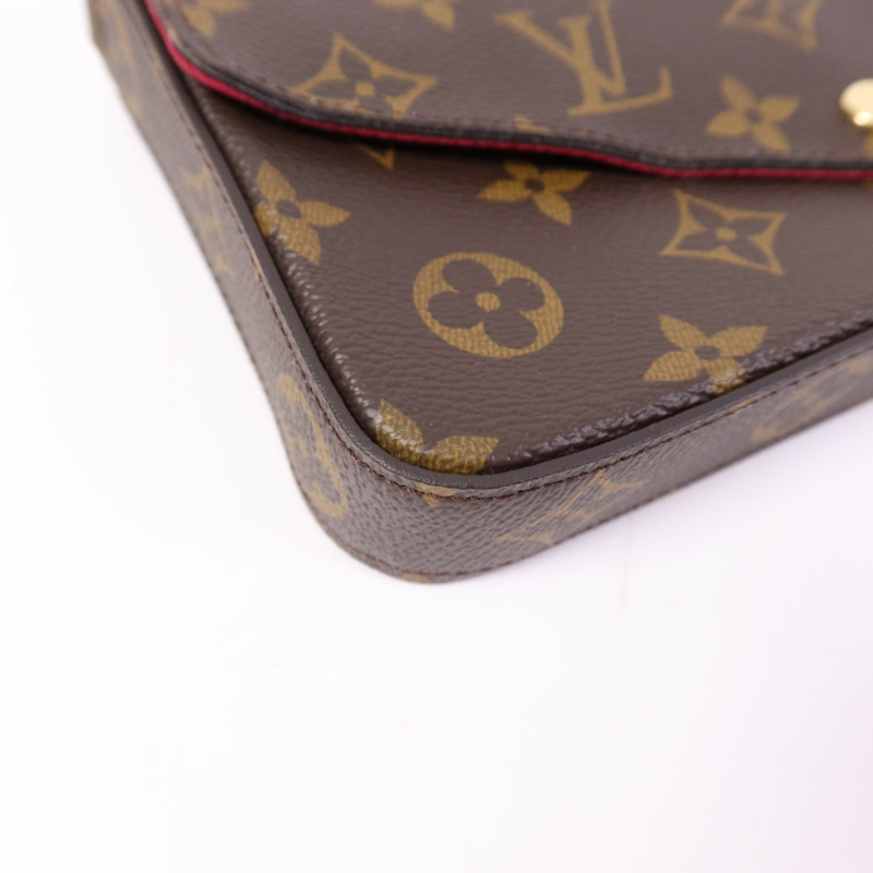 LOUIS VUITTON Monogram Pochette Felicie金扣鏈帶肩背袋-5