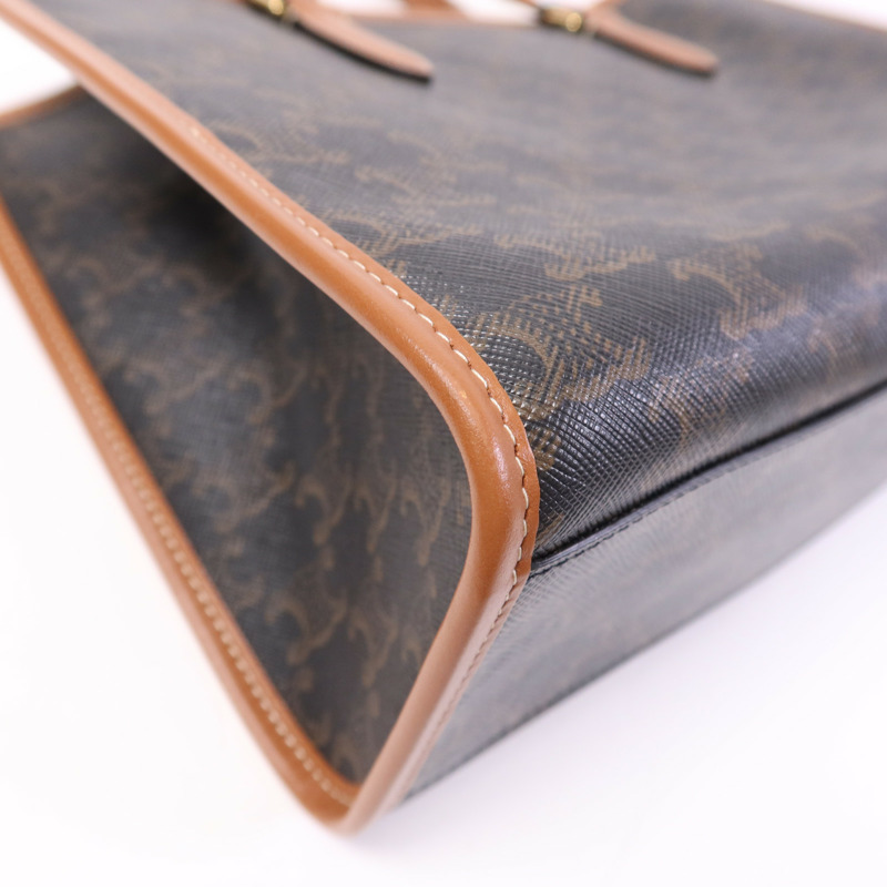 CELINE 塗層帆布Mini horizontal Cabas金扣手挽肩背兩用袋-7