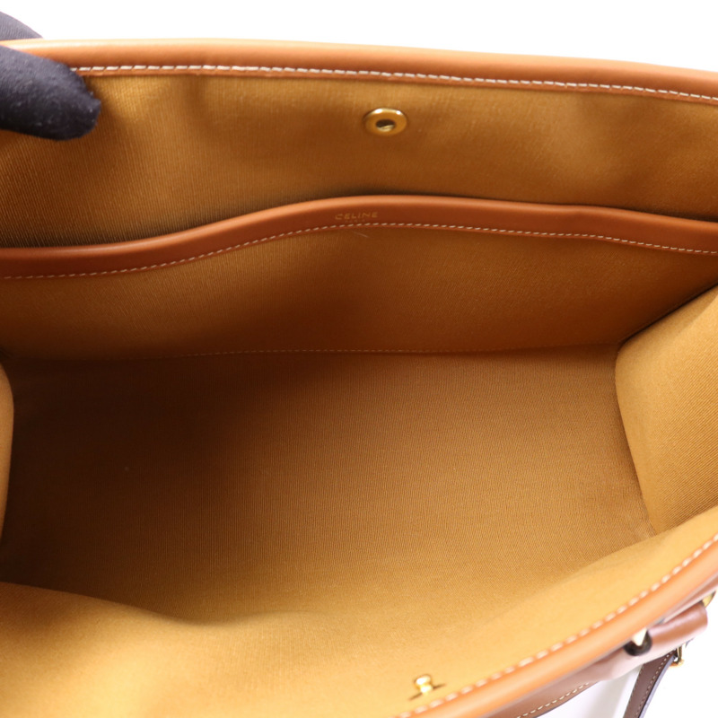 CELINE 塗層帆布Mini horizontal Cabas金扣手挽肩背兩用袋-10