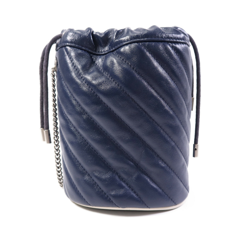 GUCCI 牛皮皮革GG Marmont Bucket銀扣鏈帶肩背袋-1
