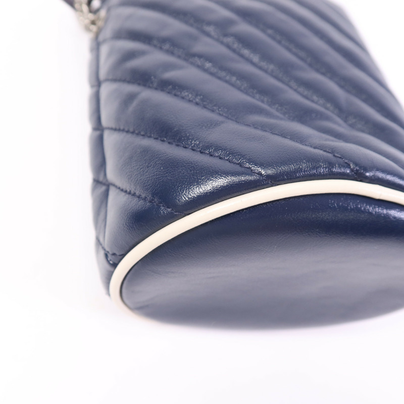 GUCCI 牛皮皮革GG Marmont Bucket銀扣鏈帶肩背袋-7