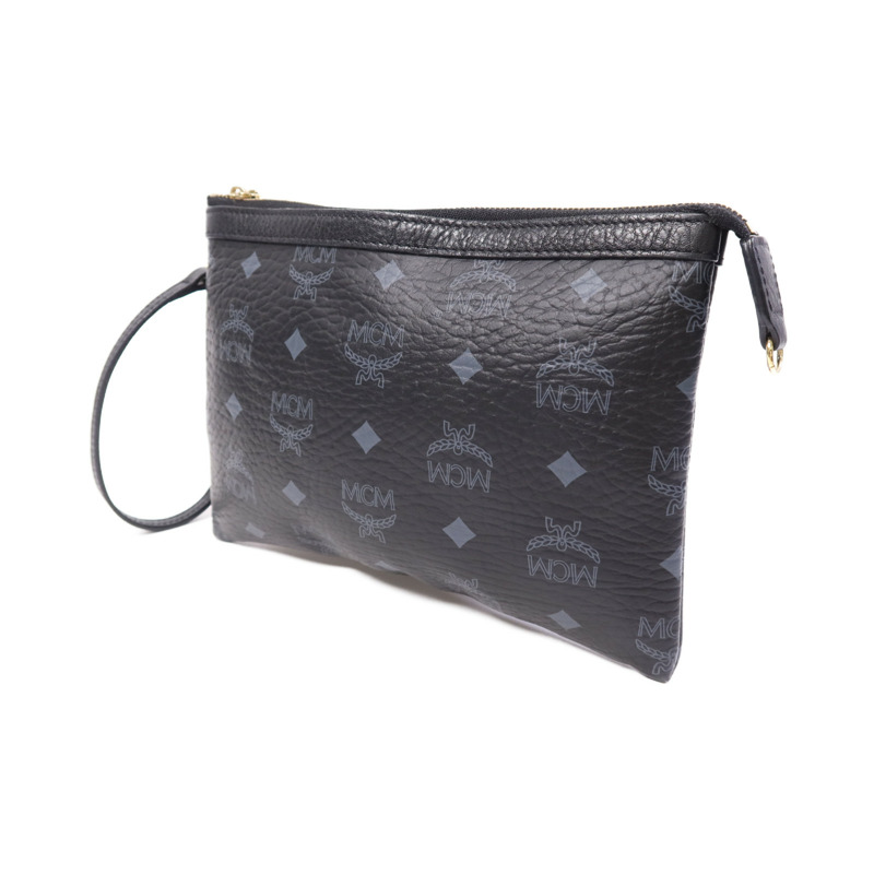 MCM 塗層帆布Clutch金扣手拿包-2