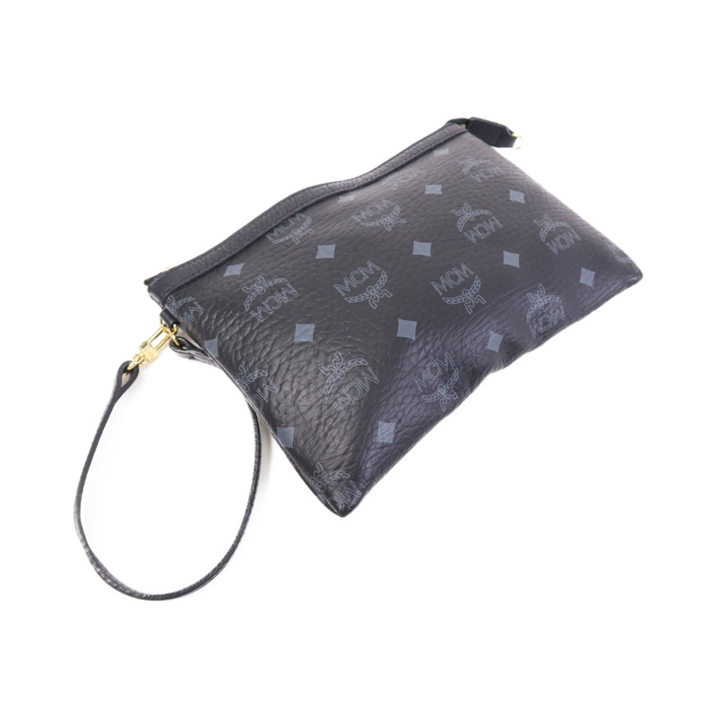 MCM 塗層帆布Clutch金扣手拿包-3