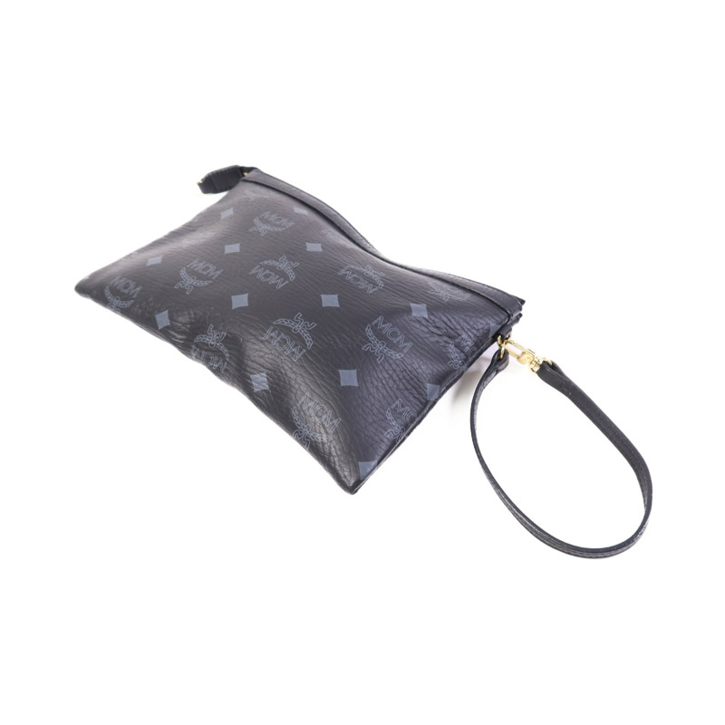 MCM 塗層帆布Clutch金扣手拿包-4