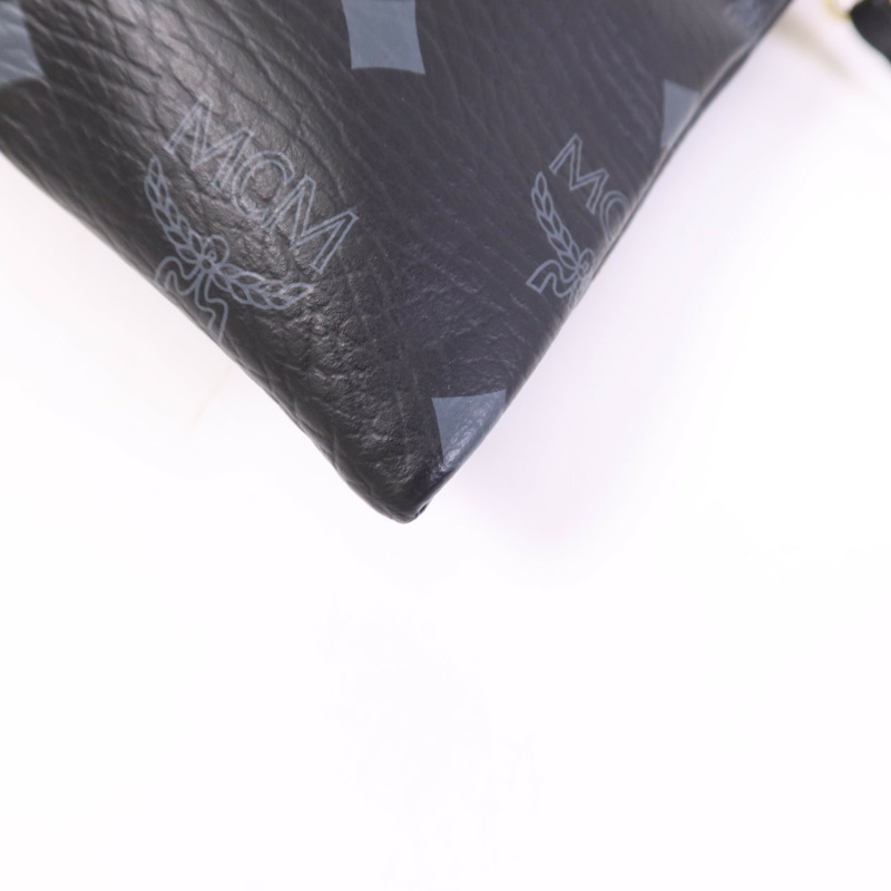 MCM 塗層帆布Clutch金扣手拿包-5