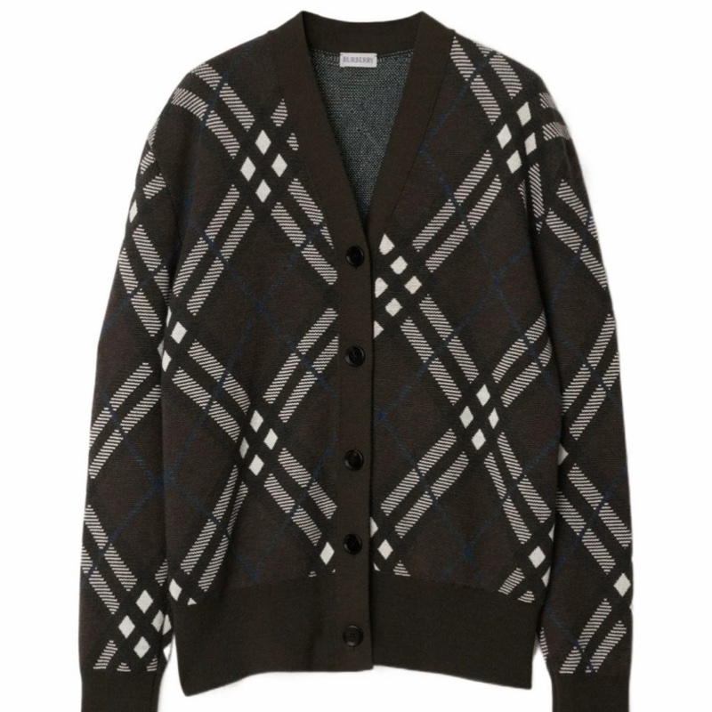 Burberry 女士 格紋羊毛混紡針織開衫XXS XS S M L XL碼-0