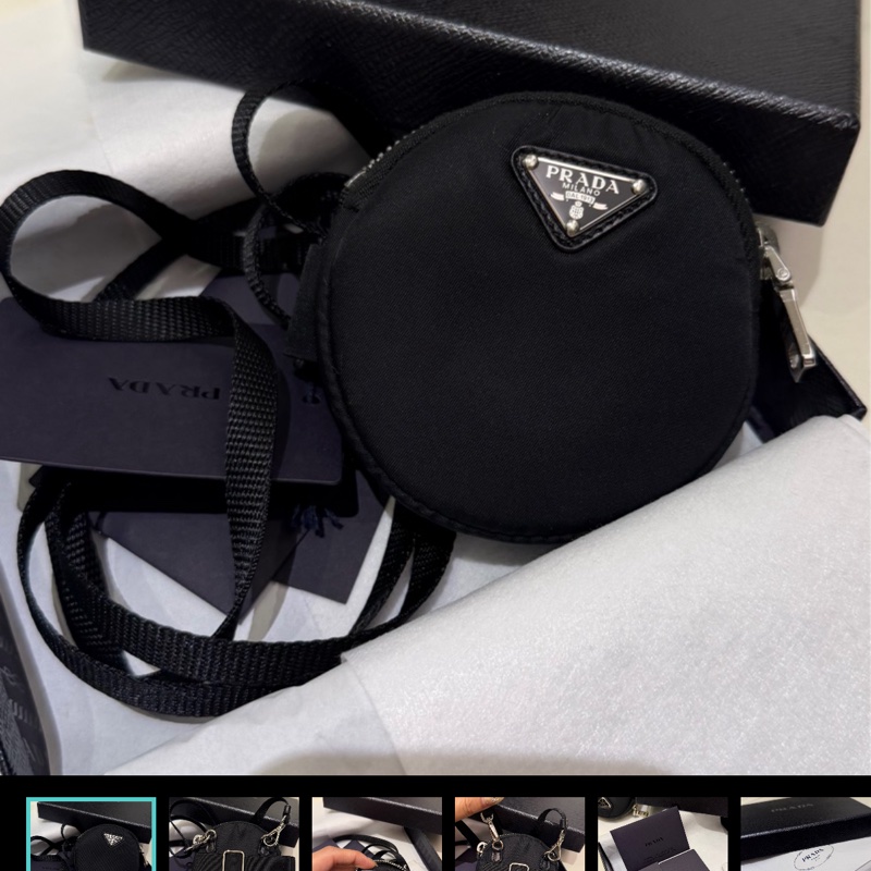 prada尼龍迷你小圓餅包 運動手臂包-0