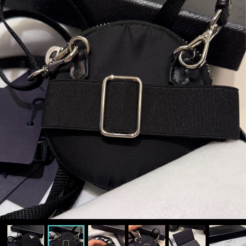 prada尼龍迷你小圓餅包 運動手臂包-1