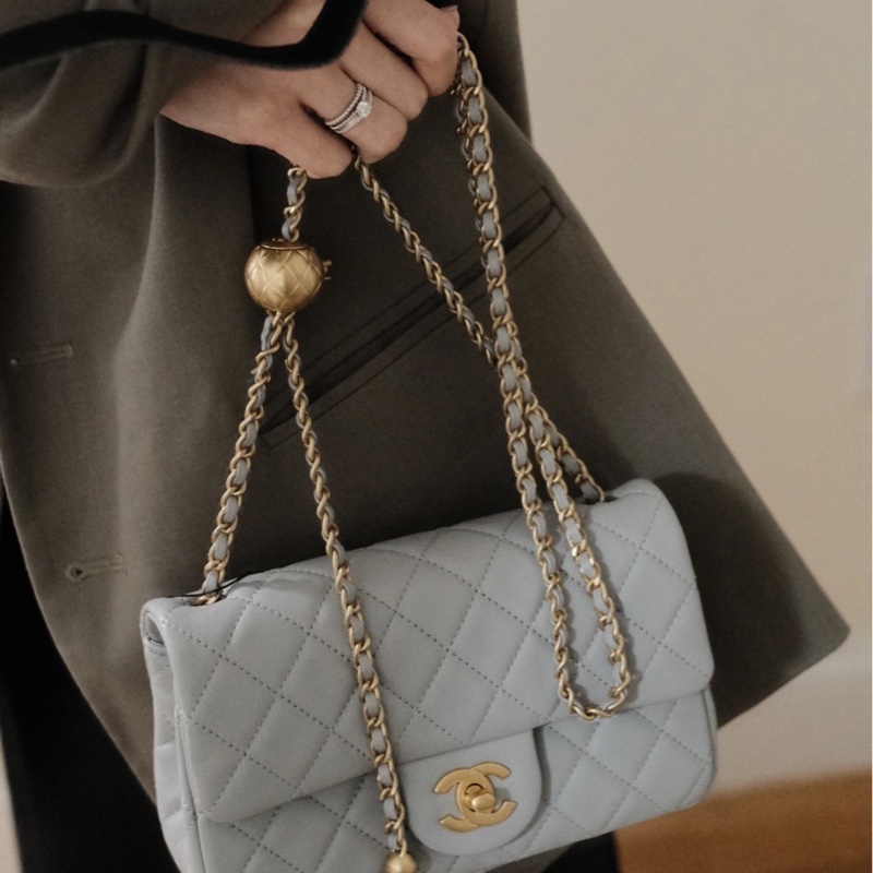 Chanel 香奈兒 20cm 灰色金球-8