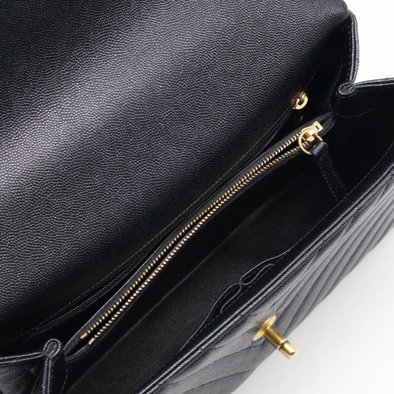 CHANEL Coco handleV字蜥蜴紋壓花手柄 - 中號黑金26開-6