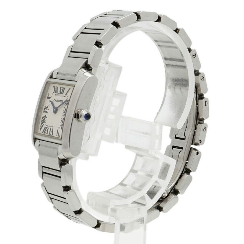 卡地亞 Tank Française SM W51008Q3 象牙色錶盤女士腕錶-1