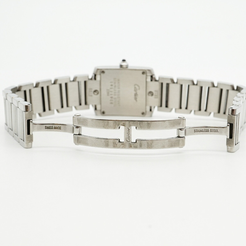 卡地亞 Tank Française SM W51008Q3 象牙色錶盤女士腕錶-3