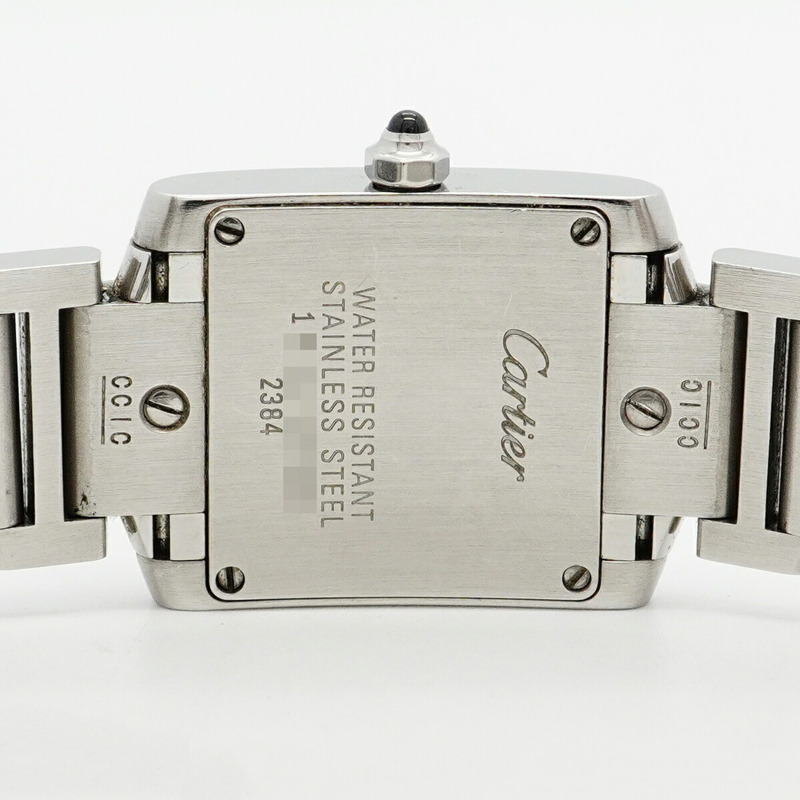 卡地亞 Tank Française SM W51008Q3 象牙色錶盤女士腕錶-4