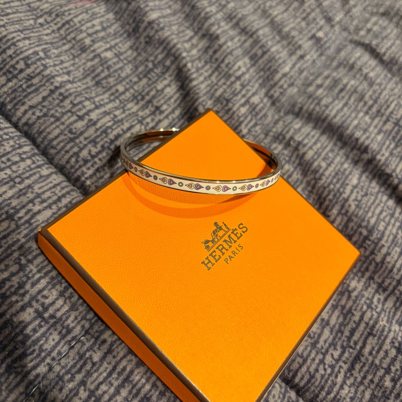 Hermes Harnais de Coeur手環 65碼 S號 愛心 愛馬仕琺瑯手鐲-1