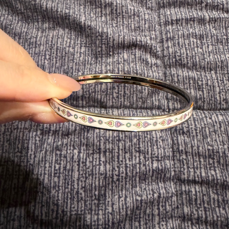 Hermes Harnais de Coeur手環 65碼 S號 愛心 愛馬仕琺瑯手鐲-4