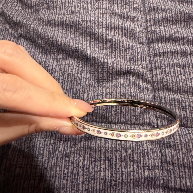 Hermes Harnais de Coeur手環 65碼 S號 愛心 愛馬仕琺瑯手鐲-13