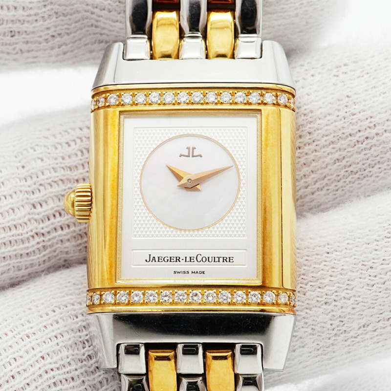 積家 Reverso Duetto 266.5.44 銀色錶盤女錶-6