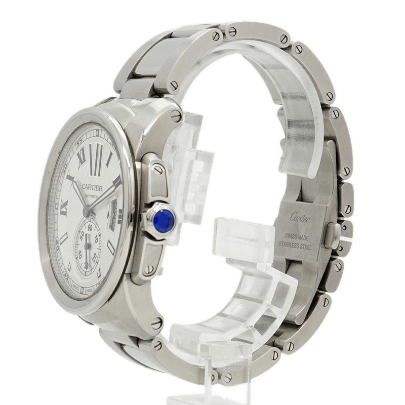 卡地亞 Calibre de LM W7100015 銀色錶盤男士腕錶-1