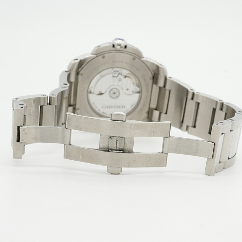 卡地亞 Calibre de LM W7100015 銀色錶盤男士腕錶-3