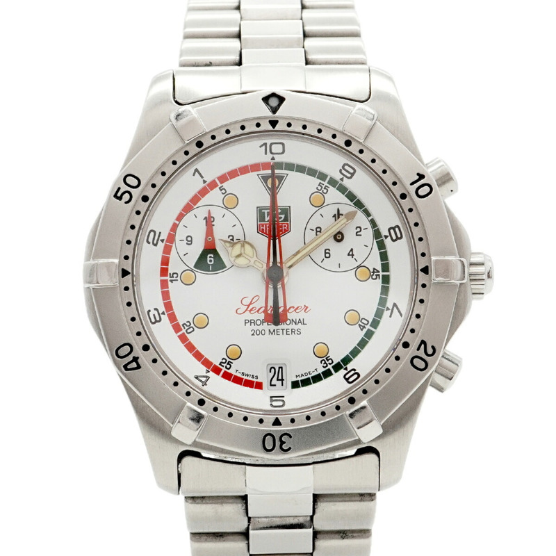 TAG Heuer 豪雅 Sea Racer Professional CK111R 白色錶盤男士腕錶-0