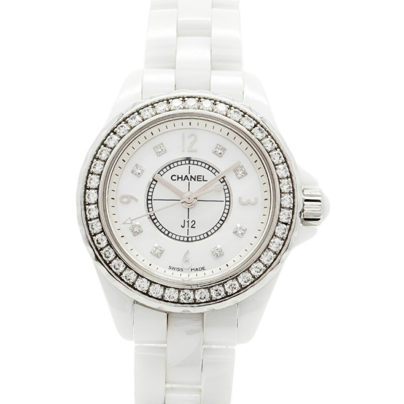香奈兒 J12 H2572 白色錶盤女錶-0