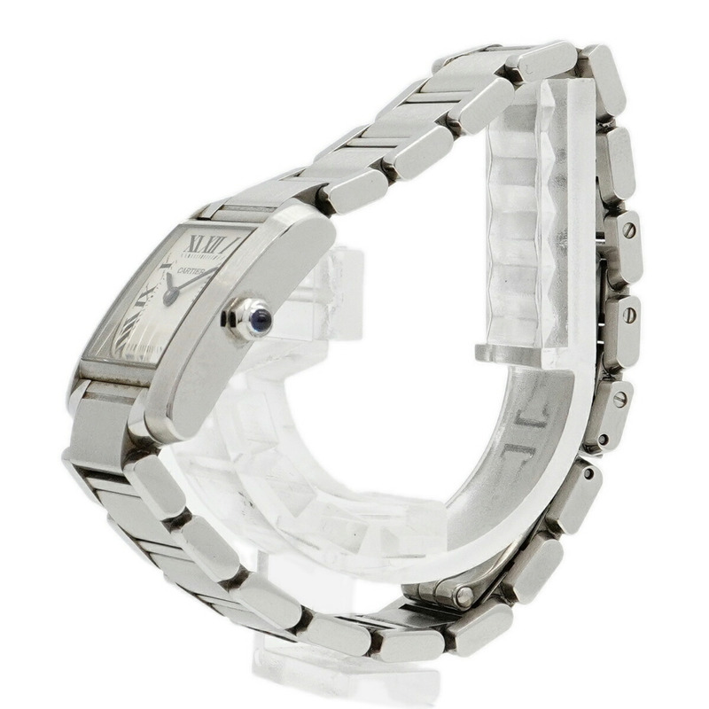 卡地亞 Tank Française SM W51008Q3 象牙色錶盤女士腕錶-1