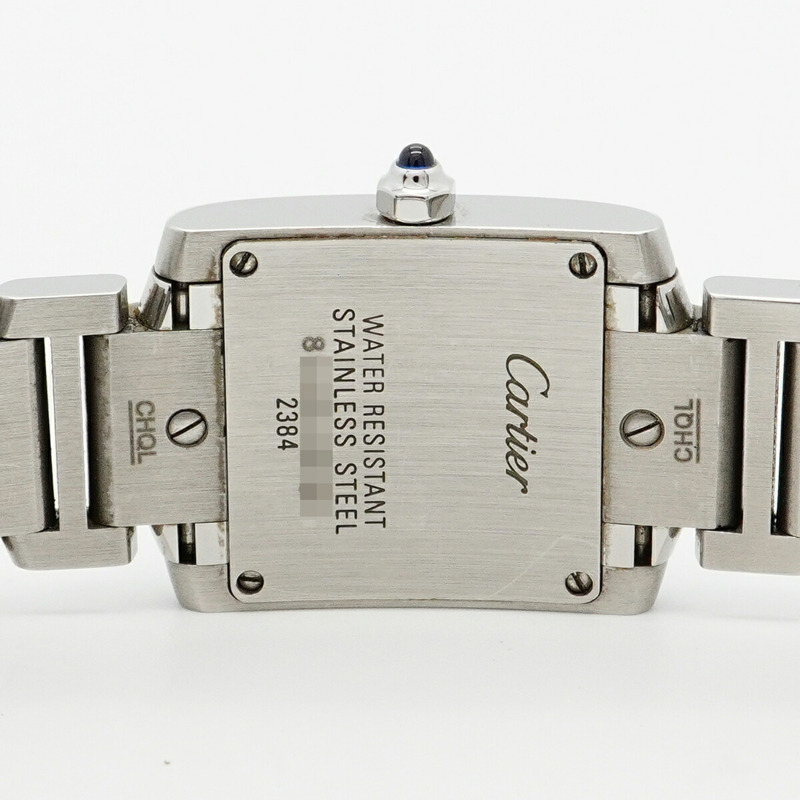 卡地亞 Tank Française SM W51008Q3 象牙色錶盤女士腕錶-4