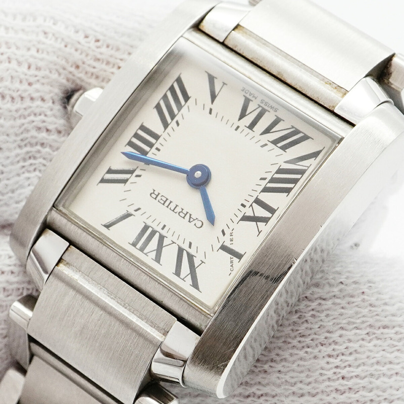 卡地亞 Tank Française SM W51008Q3 象牙色錶盤女士腕錶-6