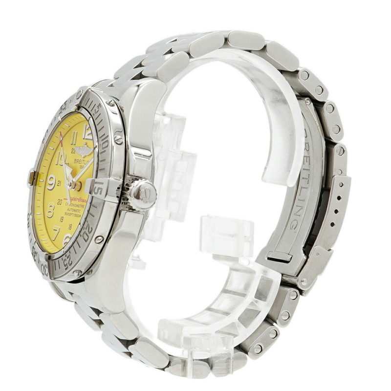 百年靈超級海洋系列 A17360 黃色錶盤男士腕錶-1