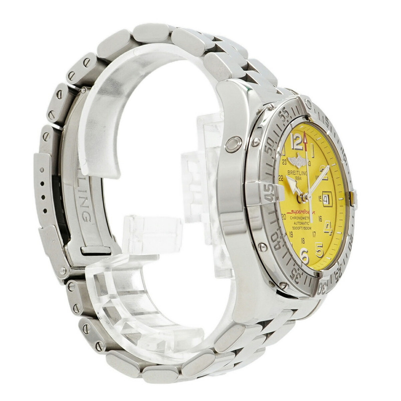 百年靈超級海洋系列 A17360 黃色錶盤男士腕錶-2