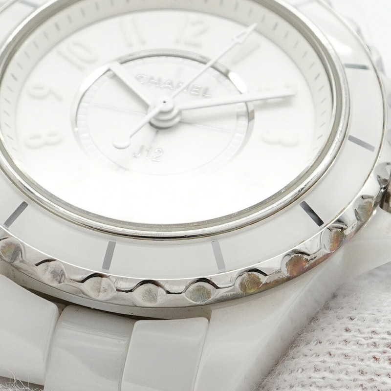 香奈兒 J12 幻影 H3705 白色錶盤小姐腕錶-6