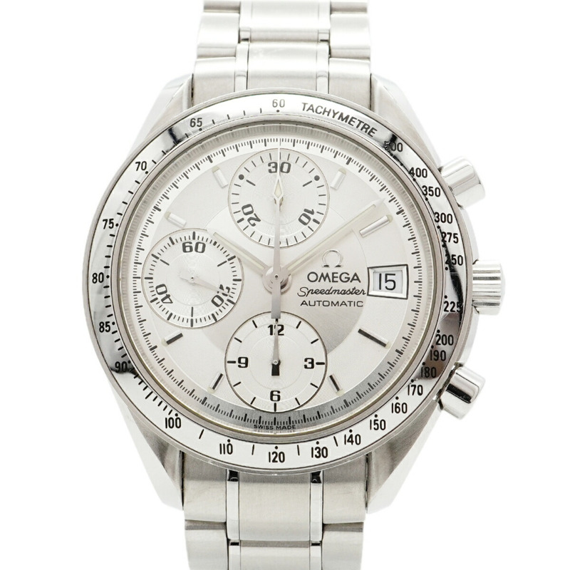 歐米茄超霸系列3513.30銀色錶盤男士腕錶-0