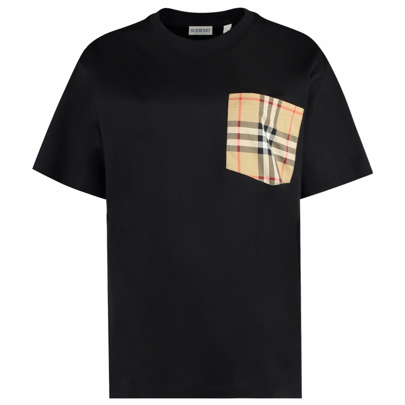 Burberry 女士 格紋口袋棉質T恤XXS XS S M L XL XXL碼-0