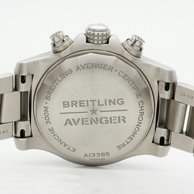 百年靈復仇者A13385藍色錶盤男士腕錶-4