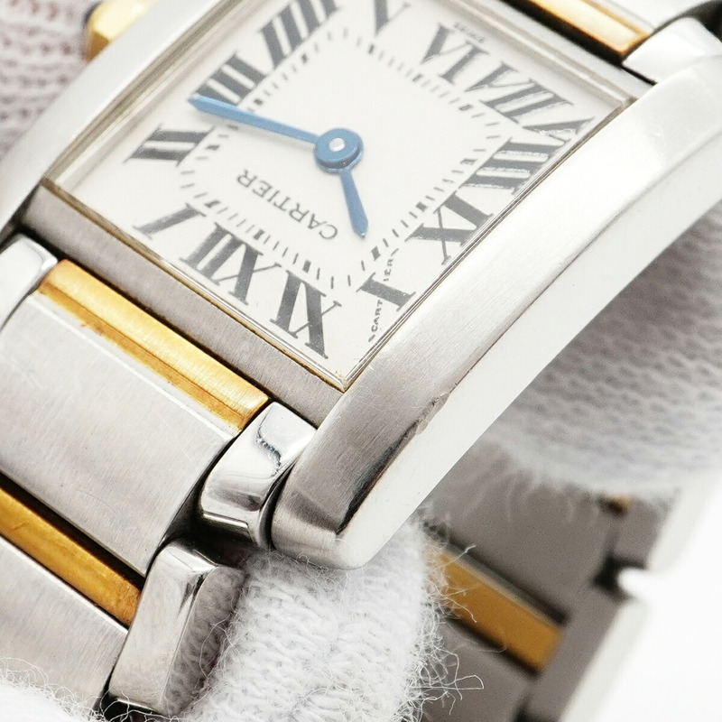 卡地亞 Tank Française SM 雙色腕錶 W51007Q4 象牙色錶盤 女士款-7