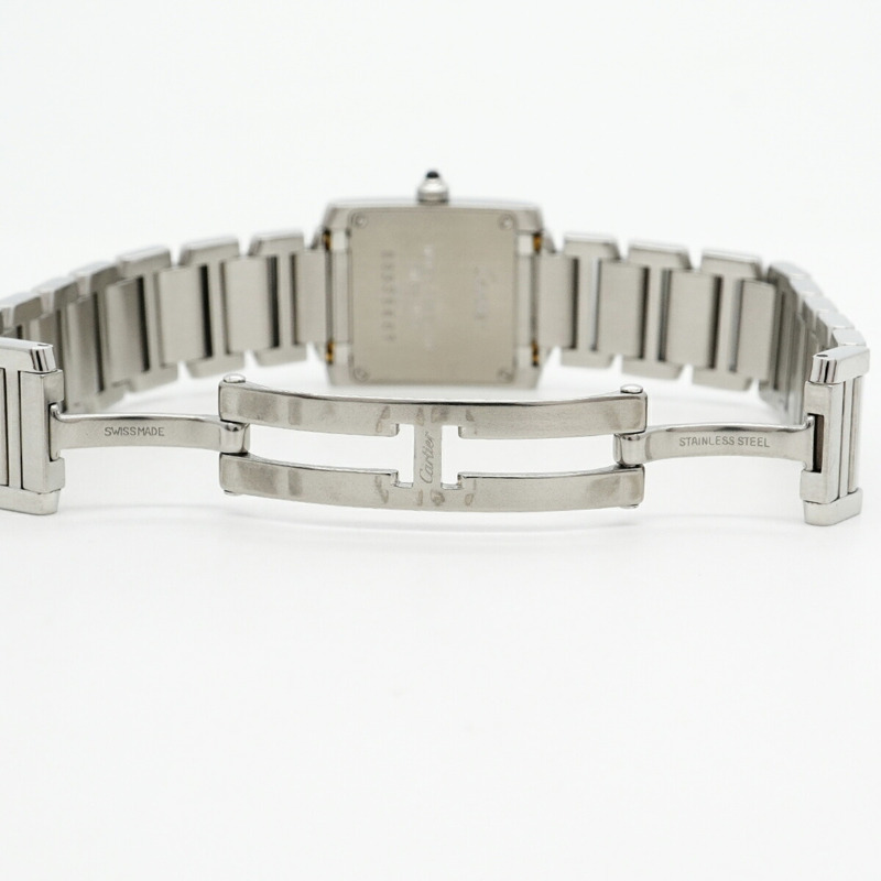 卡地亞 Tank Française SM W51008Q3 象牙色錶盤女士腕錶-3