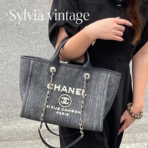 CHANEL22B藍金大號子母 托特肩背手提沙灘包38.5*30.5*13 99新配件塵袋盒子購證