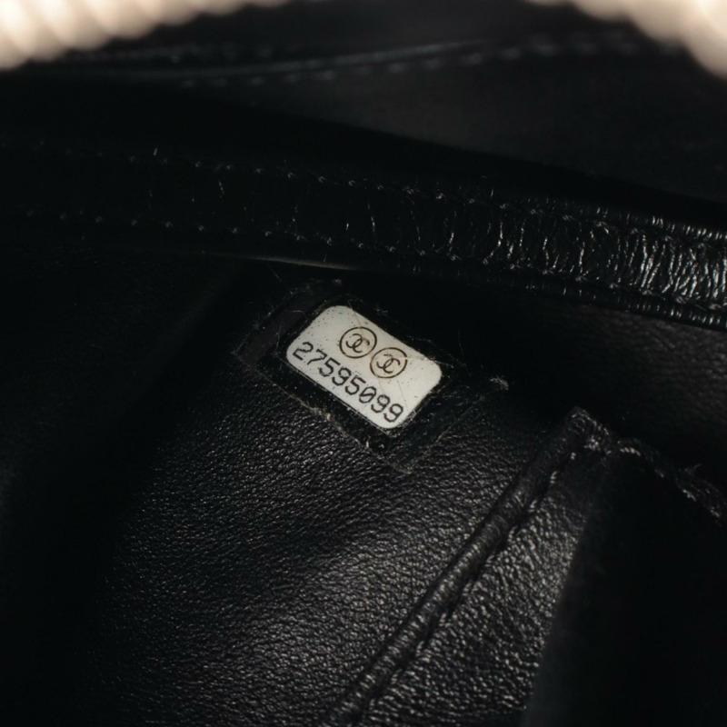 香奈兒 (CHANEL) Gabriel De Chanel 小號 Hobo 單肩包,皮革針織白色黑色二手-4