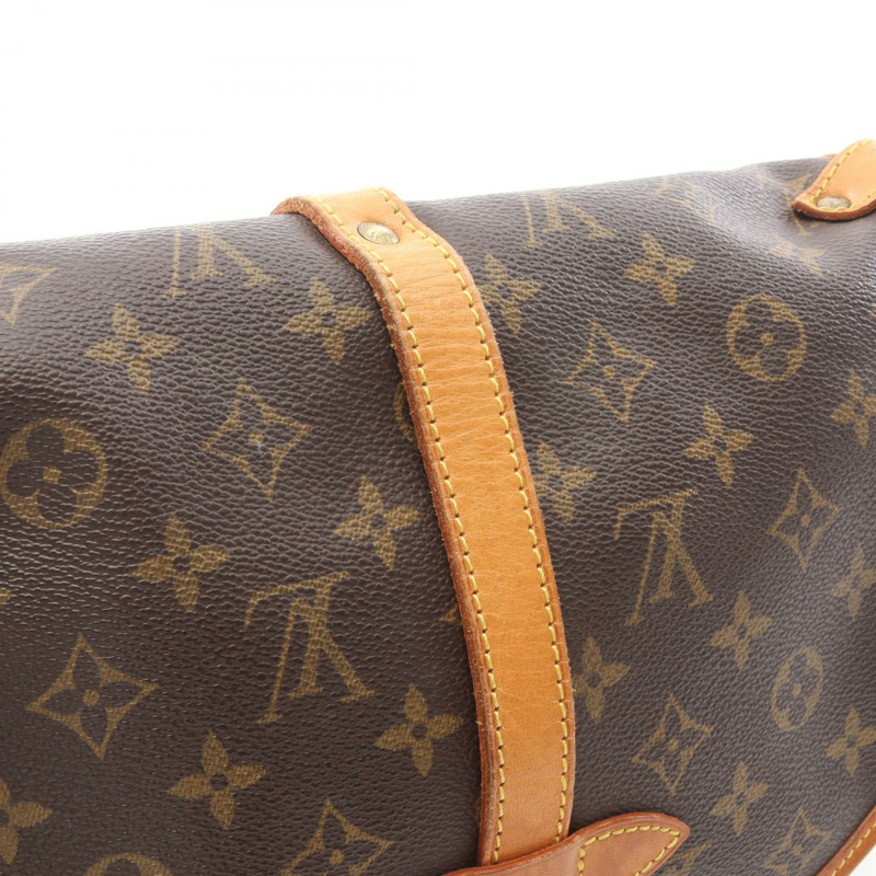 路易威登 Saumur 30 肩斜背包 M42256 Monogram 帆布 棕色 二手-6