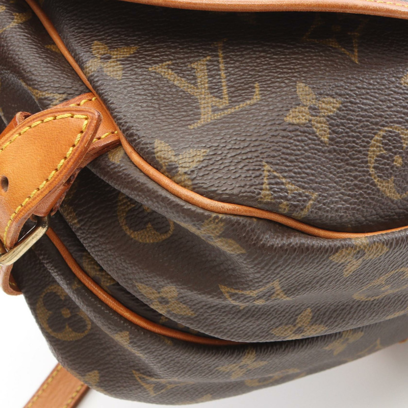 路易威登 Saumur 30 肩斜背包 M42256 Monogram 帆布 棕色 二手-7